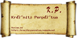 Kránitz Perpétua névjegykártya